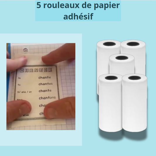 5 Rouleaux adhésifs pour l'imprimante thermique